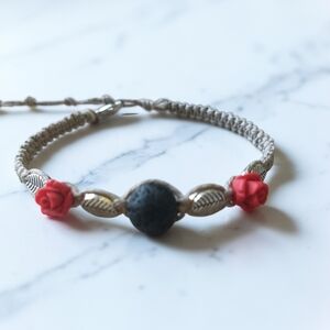 Roses Lava Stone Anklet